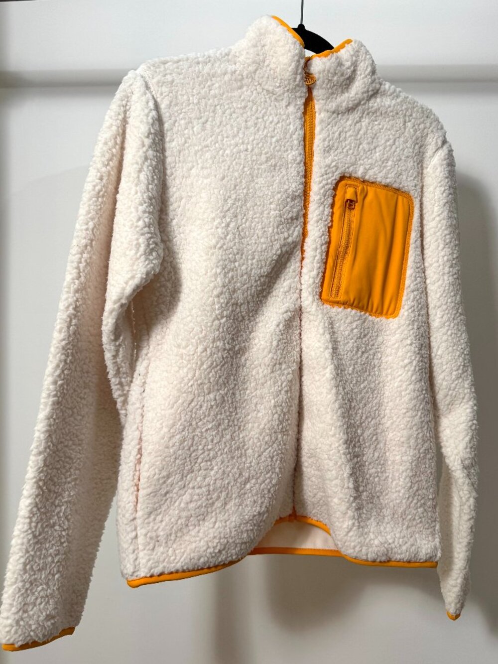 Tory Sport Fleece Full Zip Jacket Cream Orange